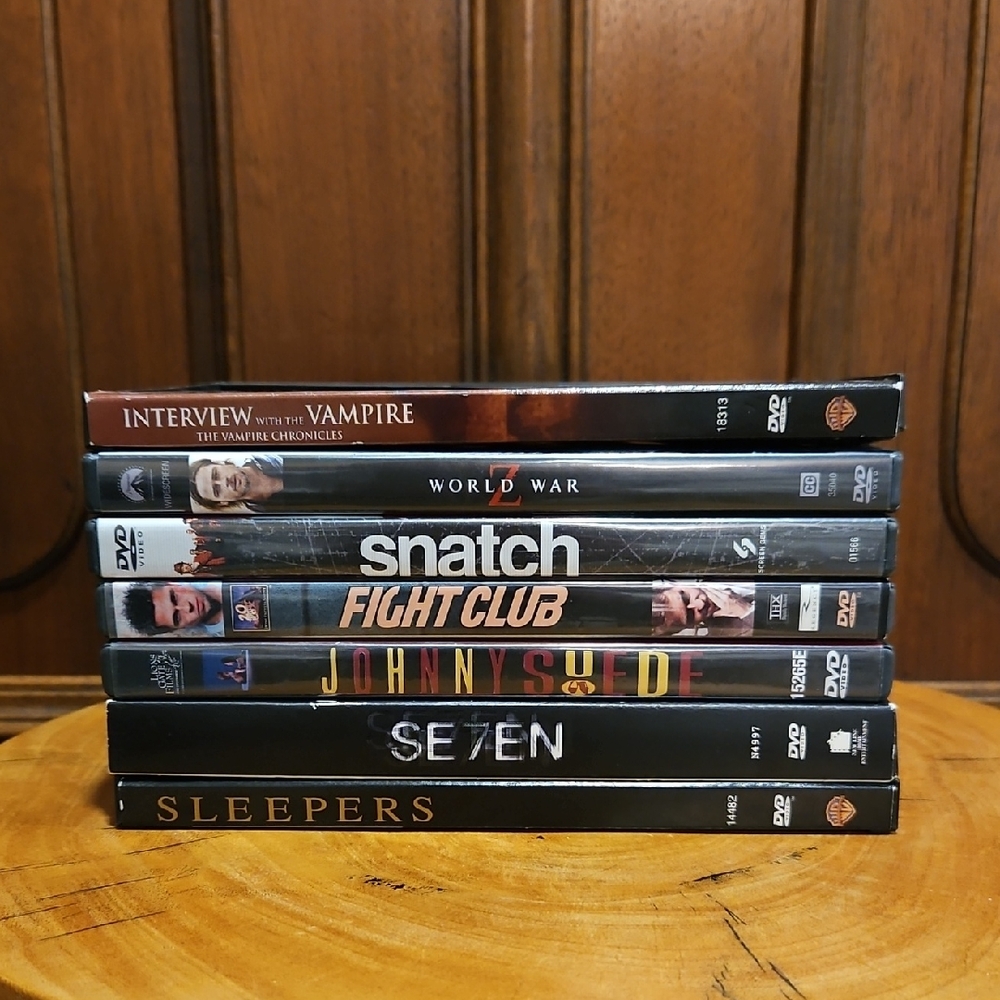 Brad Pitt Movie DVD Collection 7 Dvds Z World War Snatch Fight Club Sleepers